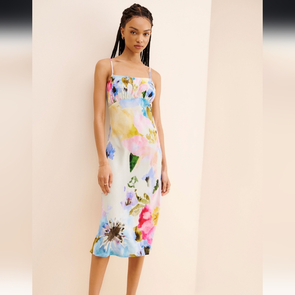 Anthropologie Floral Multicolor Slip Dress